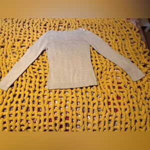 Banana Republic Beige Ribbed Crewneck Sweater